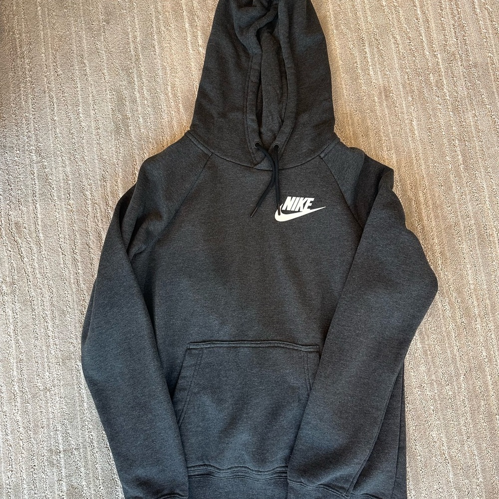 Nike Charcoal Hoodie with White Logo